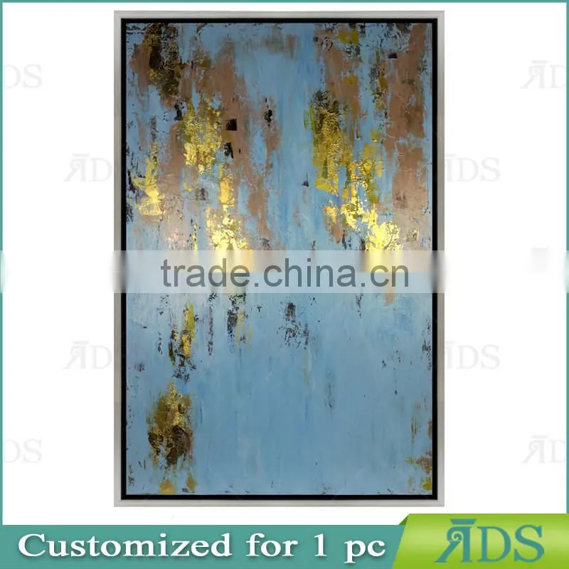 Wall art golden abstract oil painting on canvas for home decoration