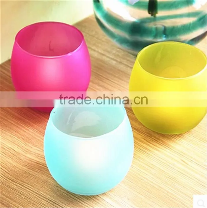 3oz frosted glass candle holder with Tea light