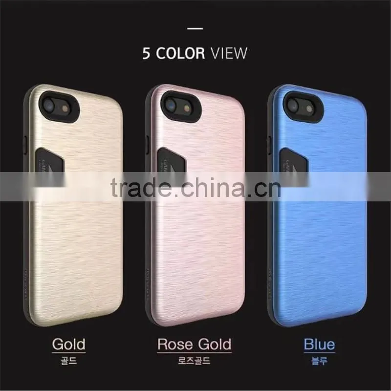 Ganada anti-skid card bumper/card pocket PC&TPU cell phone case for Iphone