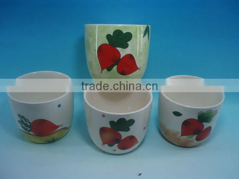 2012 new designs ceramic flower pot with bottom hole and tray