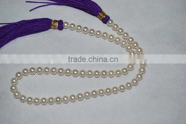 6-6.5mm white round Akoya pearl strand
