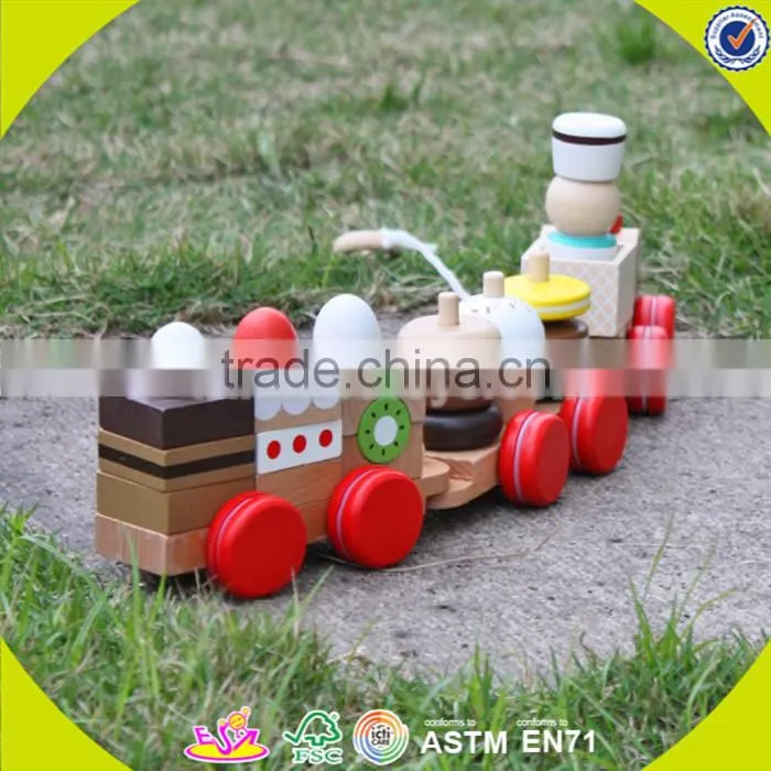 Wholesale popular wooden animal drag toys new creative animal wooden drag toys W05B085