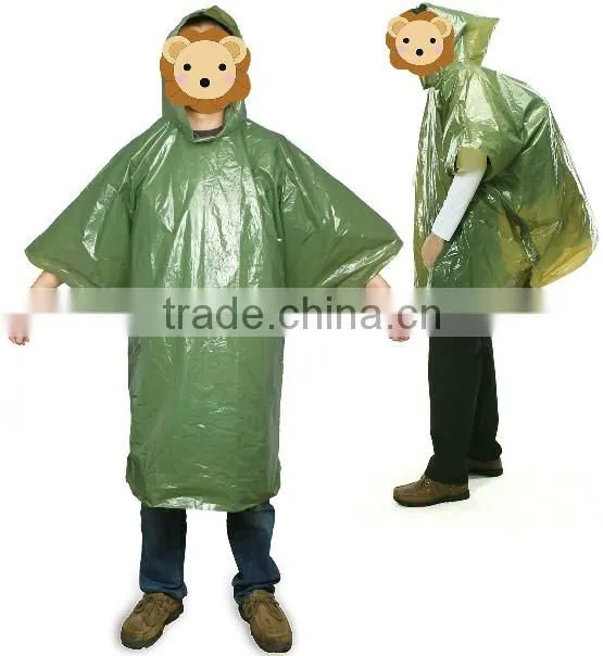 Multifunctional Outdoor Foldable Military Army Green Rain Poncho