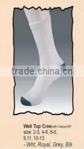 Crew All White with Black Heel Contents:-80% Cotton and 20 % Manmade Yarn Color: - Black-Grey-Blue