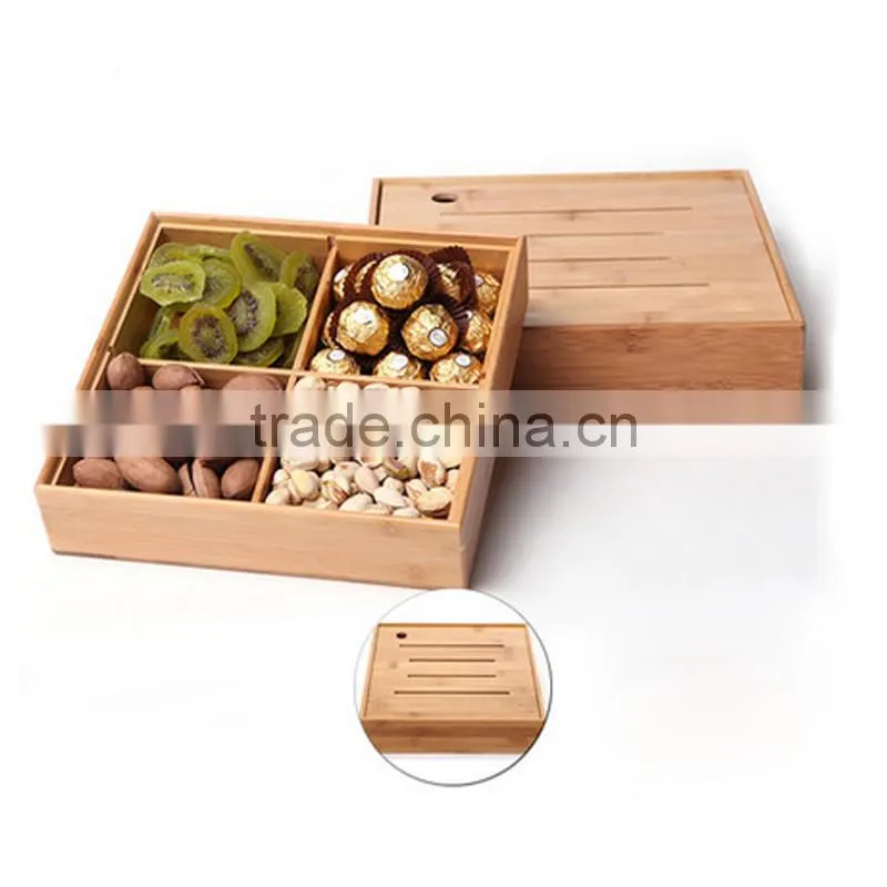 Aonong Customizable Bamboo Candy Box/ Dry Fruits/Nuts Storage Box With Lid