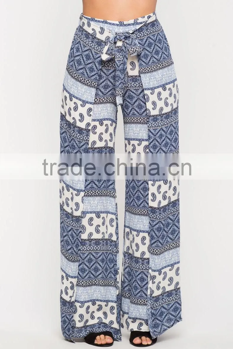 Wrap floral print boho pant new style latest coat pant designs