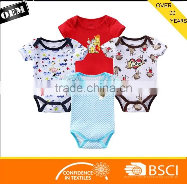 Newborn Clothes Short Sleeve Infant Product cotton Baby Romper with printing