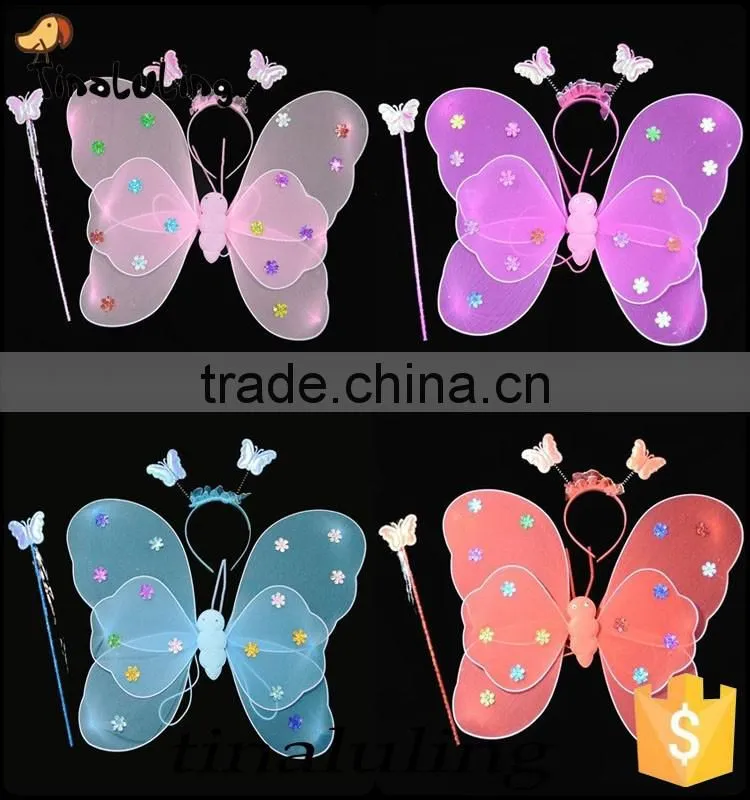 new products girls fairy wings butterfly shape cheap wings 3pc a set party supplies