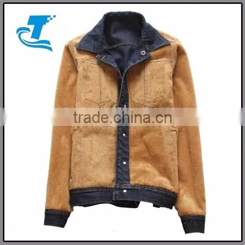 Fashion Men Fleece Denim Jackets Thick Warm Solid Single Jean Jackets Coats