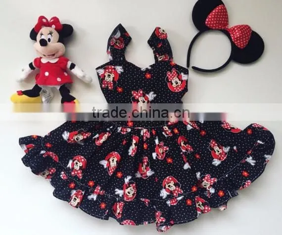 wholesale girl boutique clothes summer sleeveless 2 years old baby girl ruffle dress