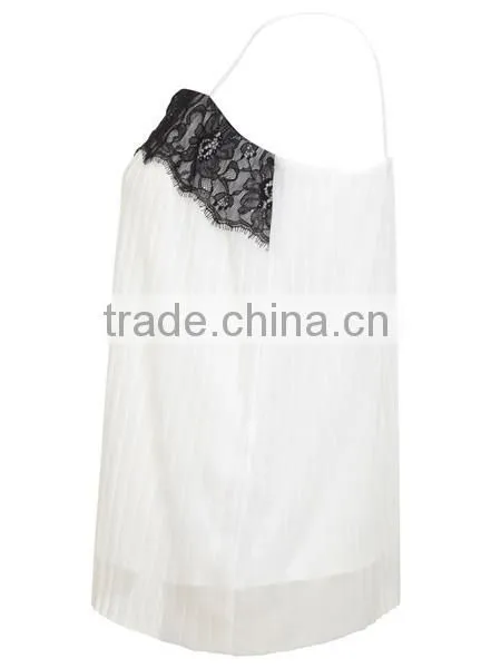Gream Plisse Design Sleeveless Casual Custom T Shirt