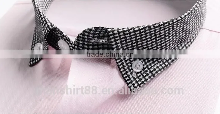 contrast color collar short sleeve casual shirt for men