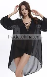 2016 Lace Bat Shirt Sex Girls And Women Beach Dress Patterns Free