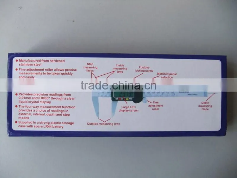electronic digital caliper stainless hardened stainess steel digital vernier caliper 0-600mm