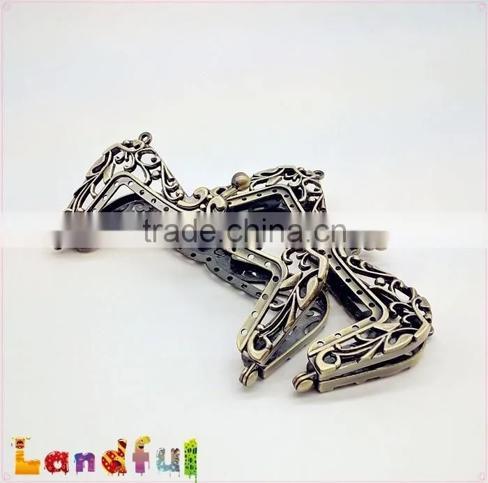 10.5cm M shape Antique Bronze Handmade Kiss Lock Handbag Clutch Frame