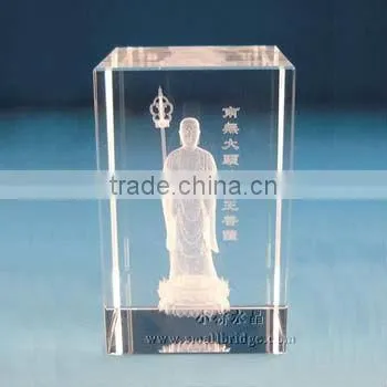 Round shape high quality blank 3d laser crystal glass cube