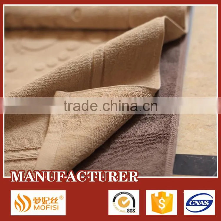 100% Cotton Foot Shape Anti-slip Jacquard Bath Mat