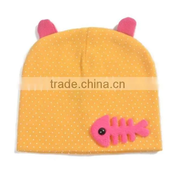 2016 newest korea style 100%cotton cute boys&girls baby beanie hat baby bonnet with animal head on