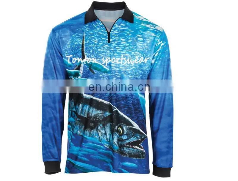 OEM Round Neck Fishing Shirts&polyester fishing shirt&quick dry fishing shirts