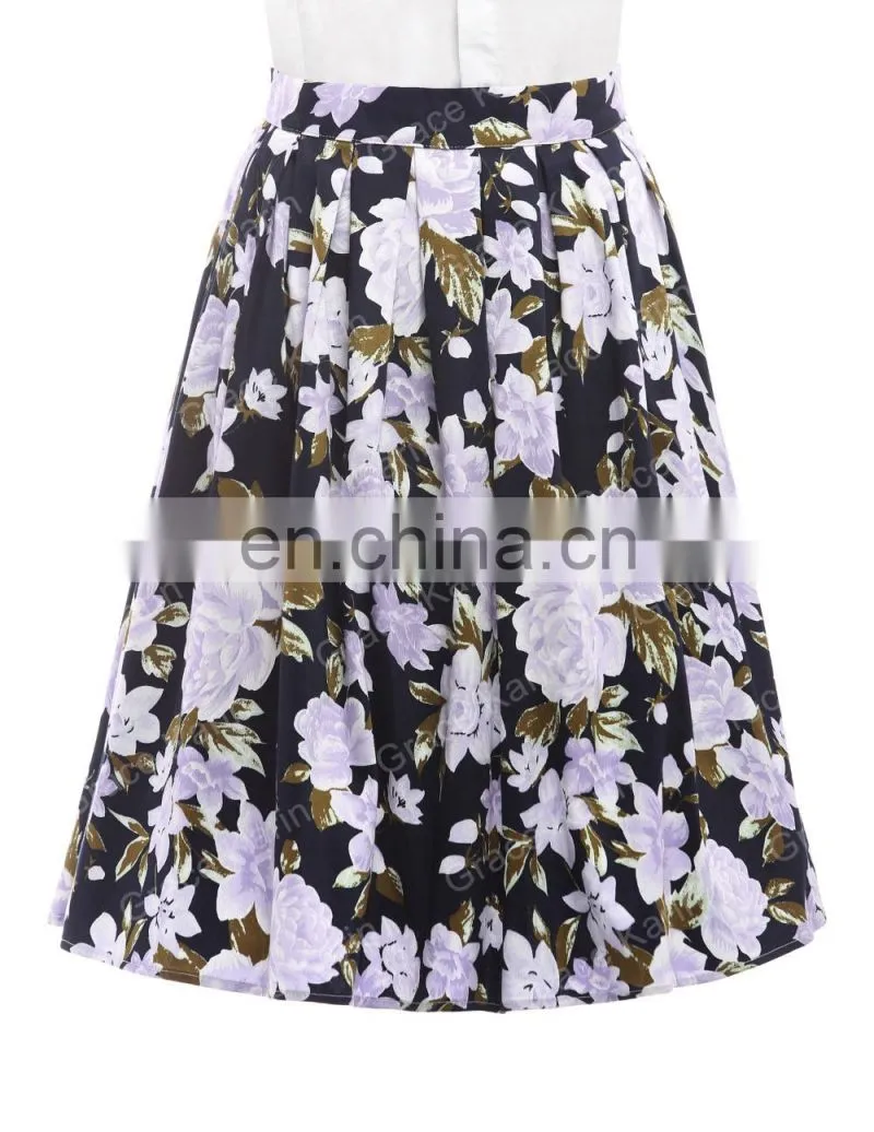 19 Colors ! Grace Karin Cheap Occident Short Vintage Floral Print Cotton 50s Retro Skirt CL6294-9#