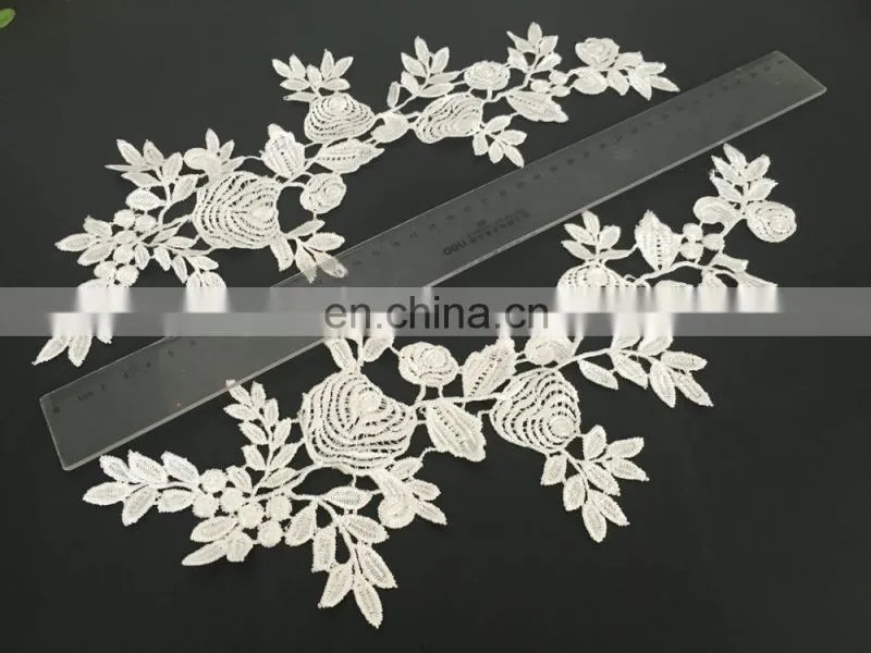 2017hot sale fashion flower lace applique for wedding dress
