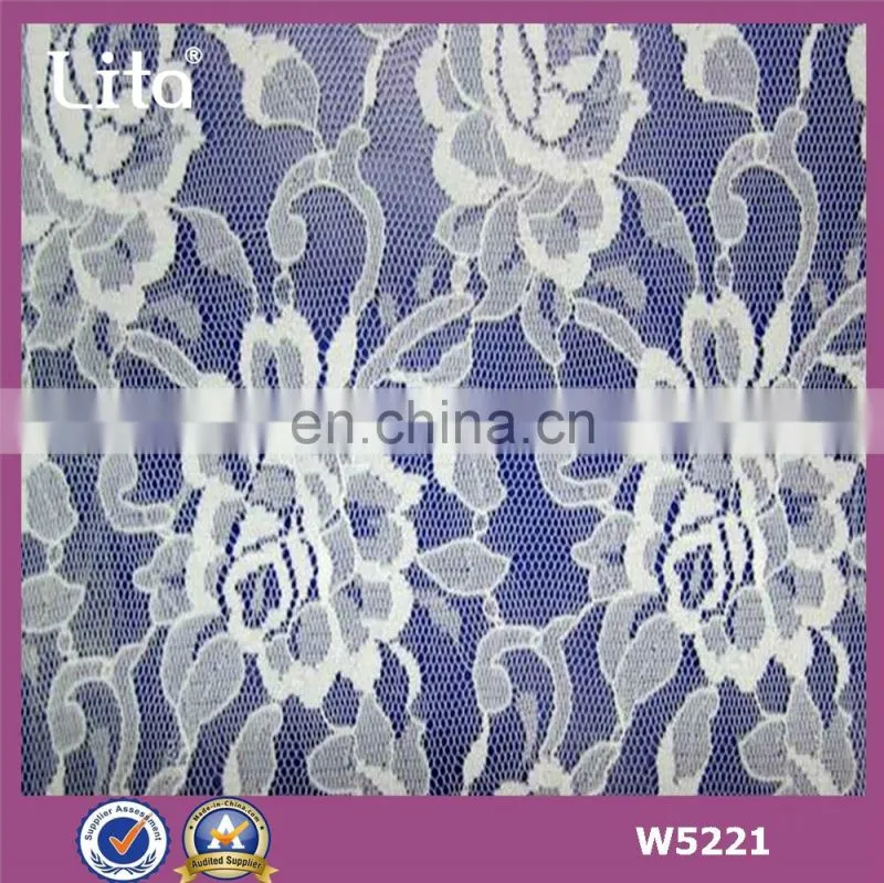 100% nylon floral lace fabric clothing material