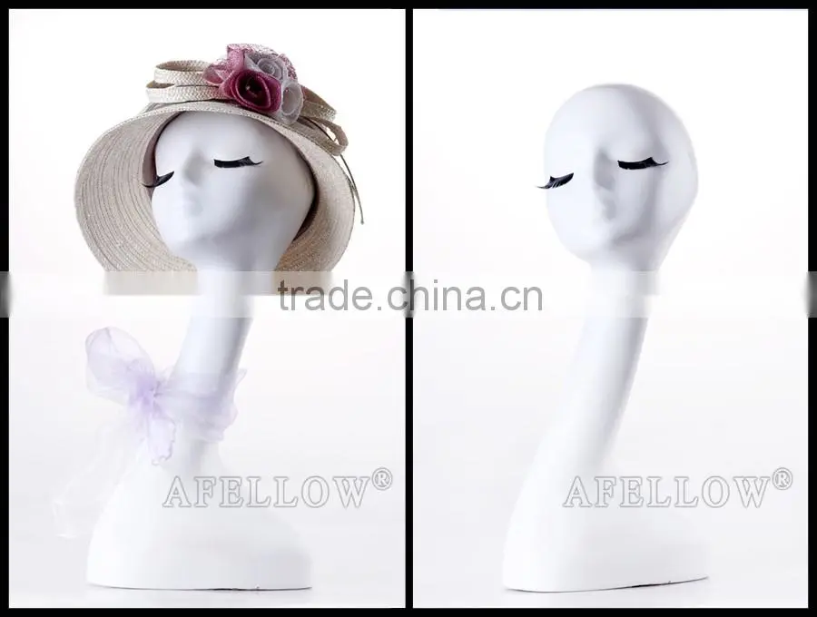 Fashion Female women head plastic white long neck head mannequin H1065