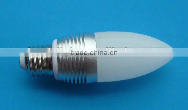 high bright luminous 3w e14 candle bulb for home lighting,CE&ROHS,3 years warranty
