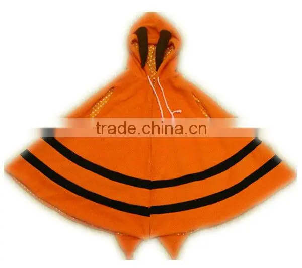 orange plush cosplay cloak for kids