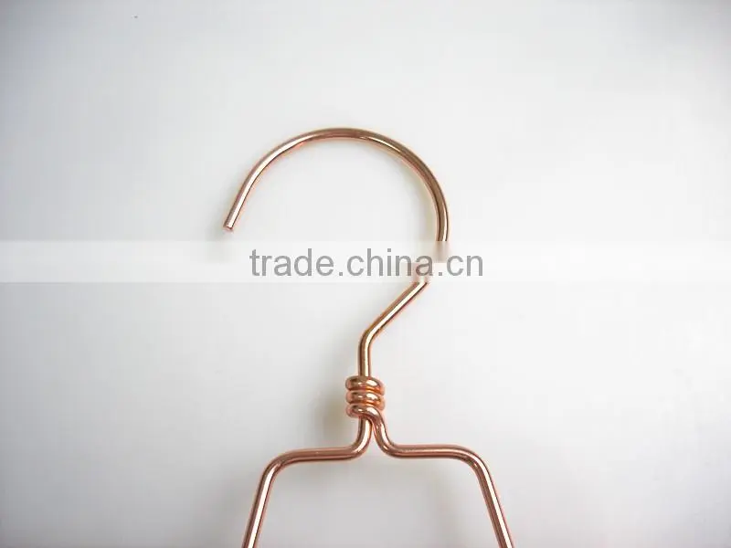 rose gold copper double metal coat hanger for boutique display