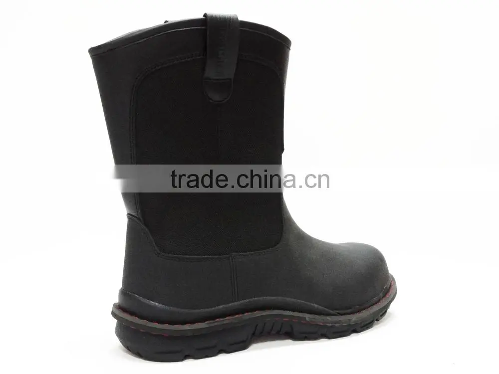 High Quality Rubber sole factory leather firefighter boots