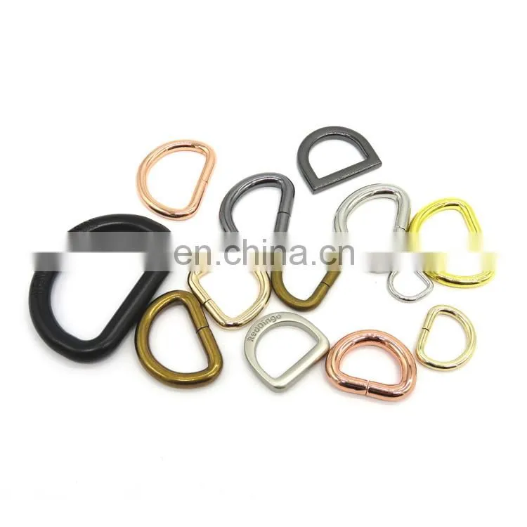 Manufacture Custom Zinc Alloy Flat Metal D Ring Iron Ring D-rings for Handbags
