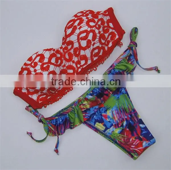 2016 Summer Style Print Floral Bikini Swimwear Sexy Biquini Feminino Padded Swimsuit