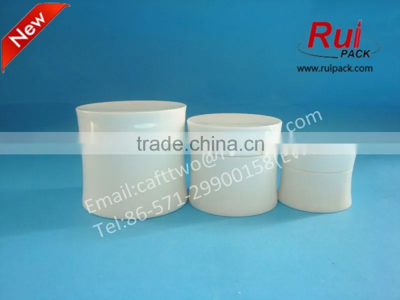 50g matte white double layers cream jars, frosted white two layers facial cream jars/containers