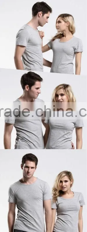 fashion unisex plain blank tshirt from Alibaba supplier /High Quality Plain Black Blank T Shirts Design For Lovers