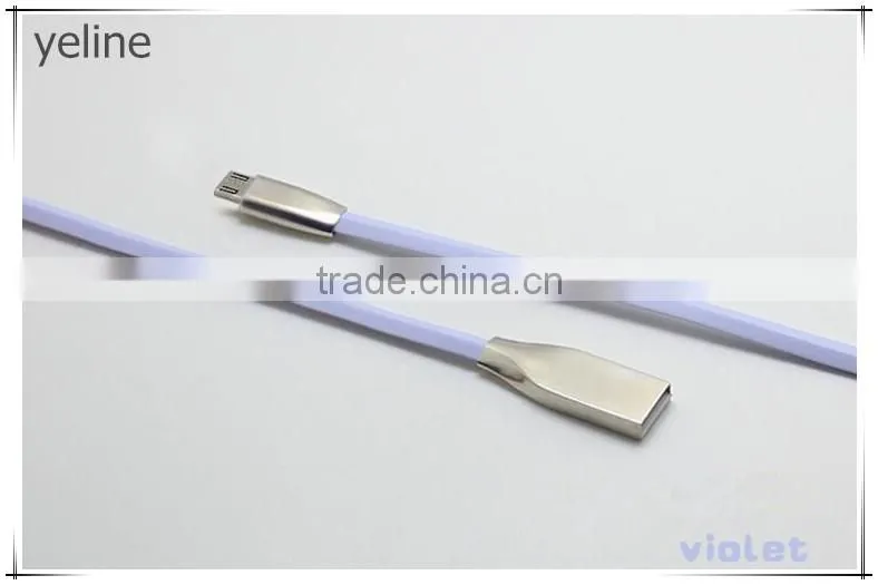 Colored micro USB android steel data cable for MOTO G/X/E