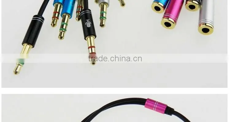 2016 trending products High Quality 3.5mm Y Splitter Audio Cable 1 female to 2 male AUX Cable bulk buy from china
