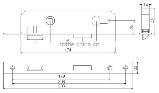Door handle lock body ST-2585A