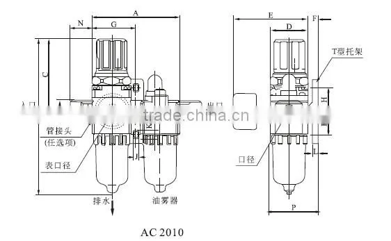 AC Series Air Filter Combination ( FRL Combination )