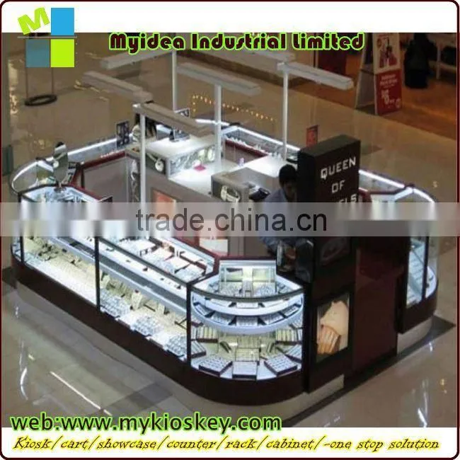 Shopping mall mini jewelry kiosk attractive design mall jewelry shop kiosk
