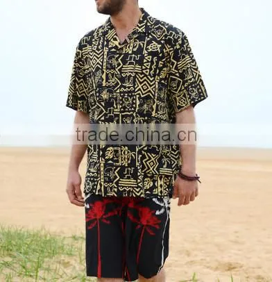 100% cotton shirt hawaiian theme party costumes hawaiian fabric hawaiian shirt