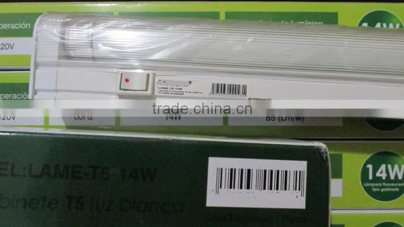 T5 14W Aluminum alloy fixture(with cover and tube)