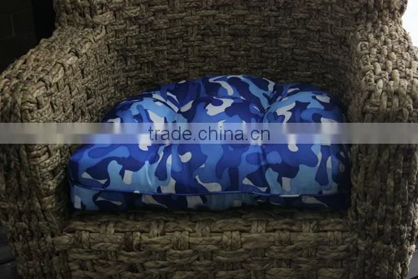 Kikiland Collection Fashion Navy Camouflage Dining Chair Pad with Ties