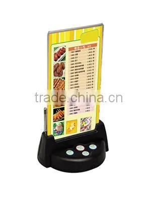 Wireless Buzzer Menu Holder Calling System Cafe Shop Menu-Holder Paging Table Calling Button For Restauranrt-Quickbell
