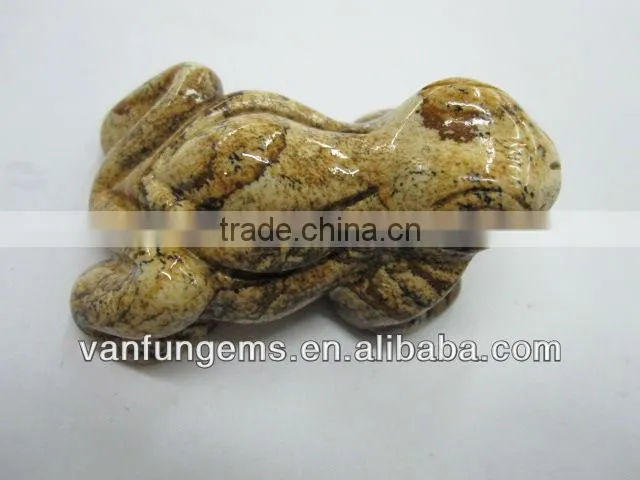 2" natural rose quartz carved frog
