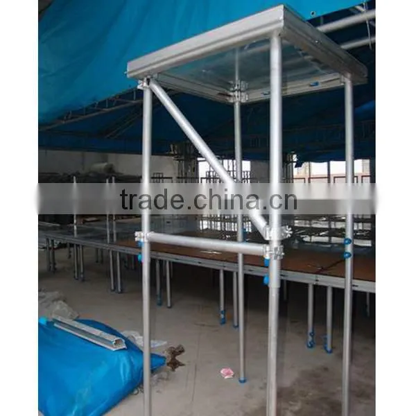 Adjustable height stage, 1m x 2m stage deck for performance
