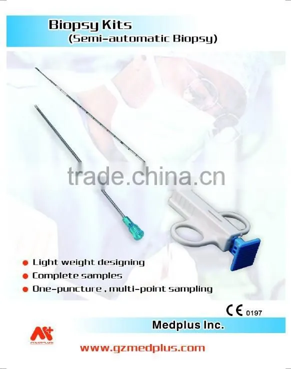 A cut off the internal organs of the biopsy needle