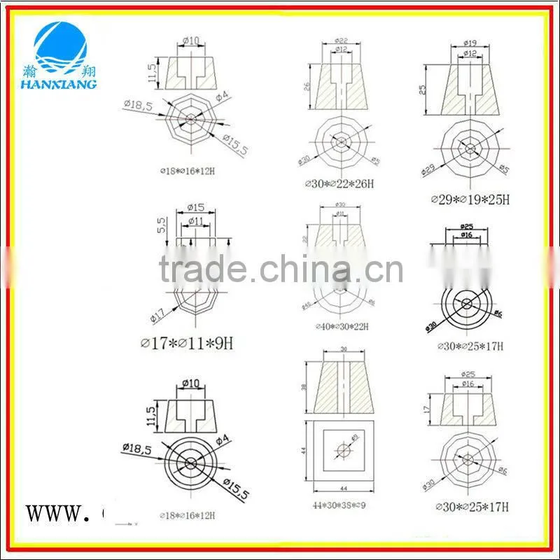 High quality rubber feet with metal for Aerospace and aviation instrument