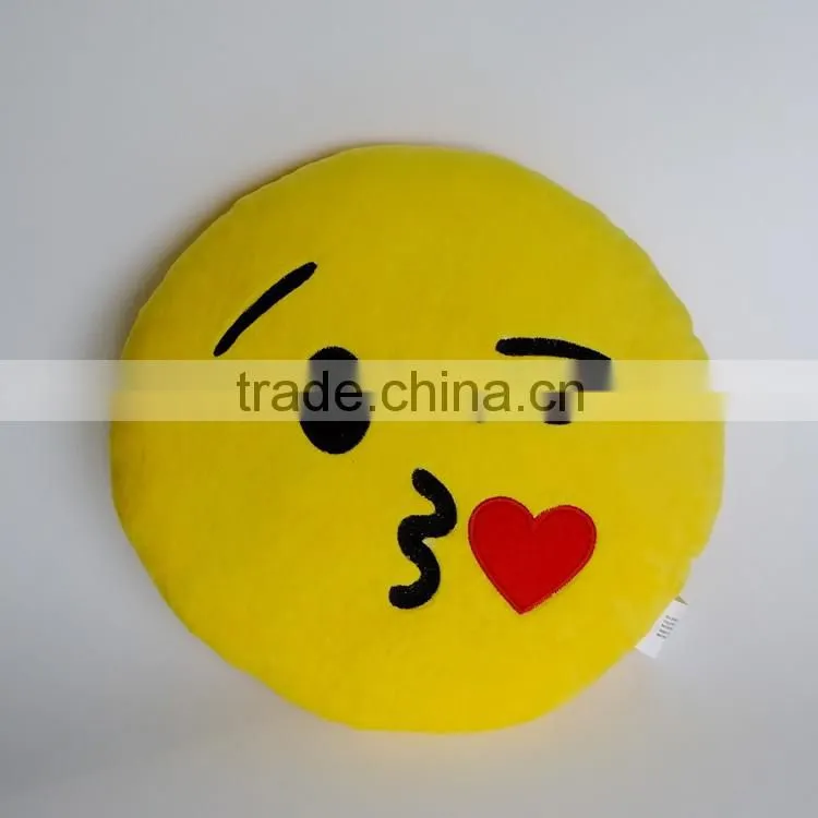 Cute Emoji Smiley Yellow Pillows Cushions Cartoon Face Round Emoji Pillow Decorative Pillows Stuffed