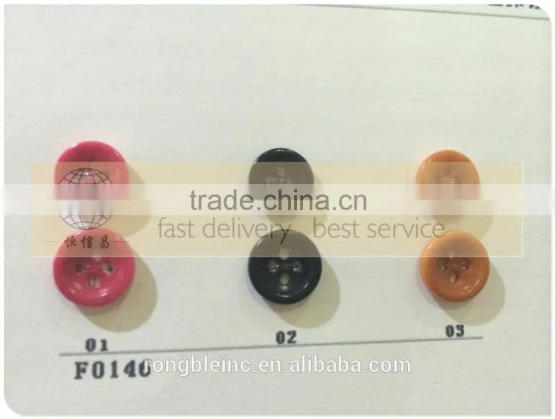 White color natural corozo button with 4 holes